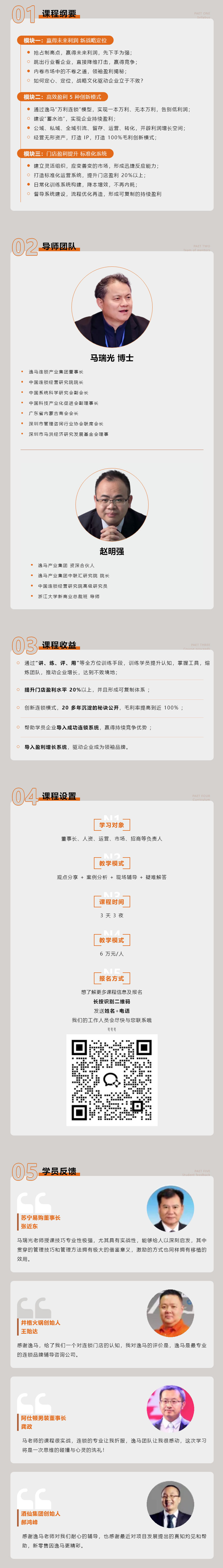 盈利增長 | 逸馬連鎖專家馬瑞光、趙明強《連鎖盈利增長系統(tǒng)》課程介紹