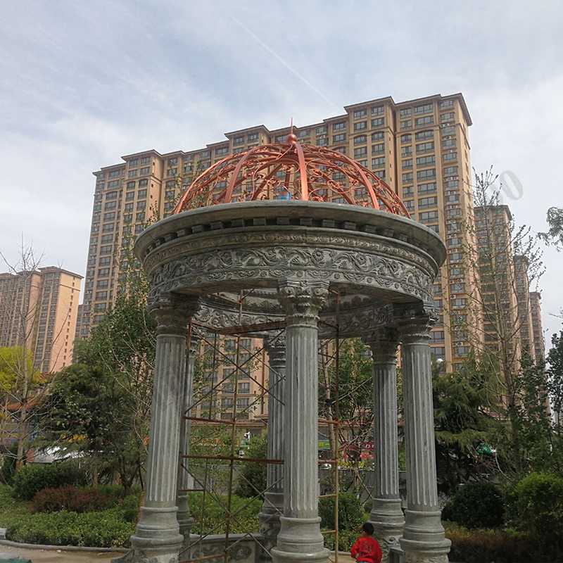 歐式景觀亭子，小區(qū)石雕涼亭，大理石石材亭子