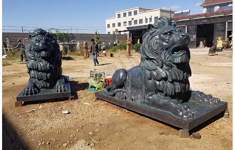 銅雕塑廠家，歐式銅獅子，匯豐銀行銅獅子