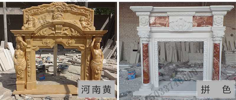石雕壁爐架款式，定制石雕壁爐架，石雕壁爐架廠家
