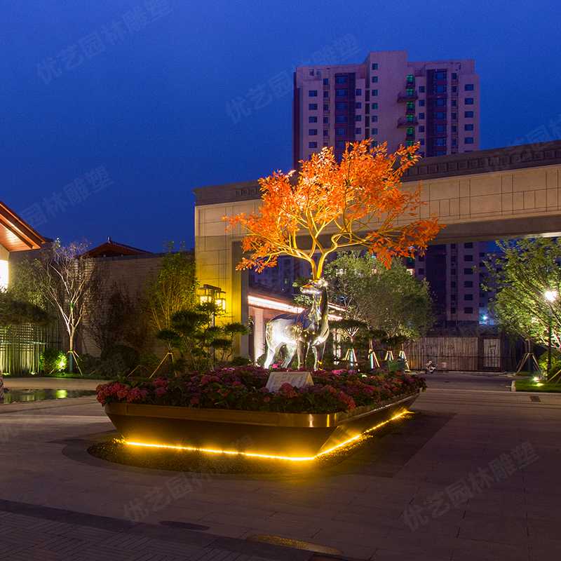 不銹鋼鹿，不銹鋼雕塑廠家，定制不銹鋼雕塑