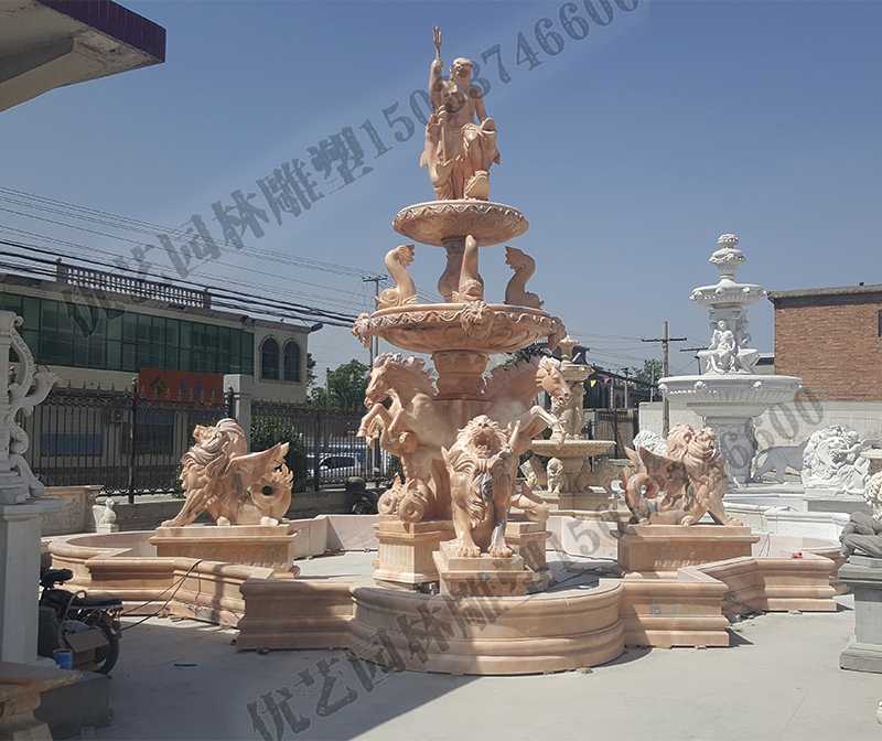 大理石景觀噴泉，歐式大型噴泉，石雕噴泉廠家