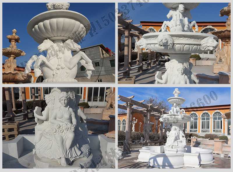 大理石噴泉，歐式人物動物噴泉，室外景觀噴泉定制