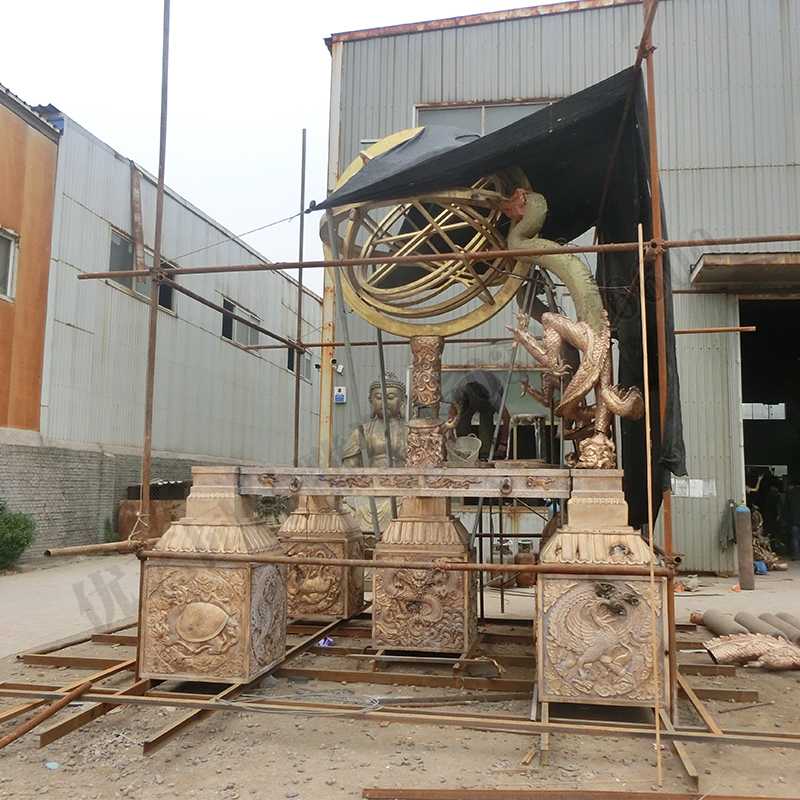 渾天地動(dòng)儀，銅地震儀雕塑，銅地動(dòng)儀景觀