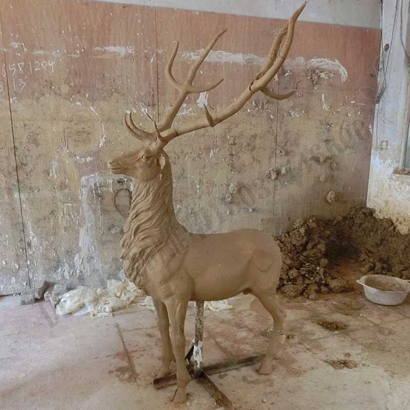 銅鹿泥模，麋鹿泥模，青銅鹿雕塑，銅鹿擺件4.jpg