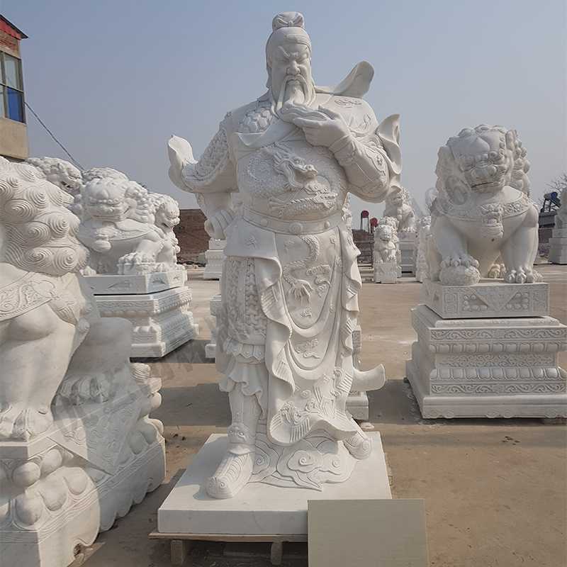 漢白玉關(guān)公像，石雕關(guān)公像，大理石關(guān)公雕像，關(guān)羽雕像，河北石雕關(guān)公廠家.jpg
