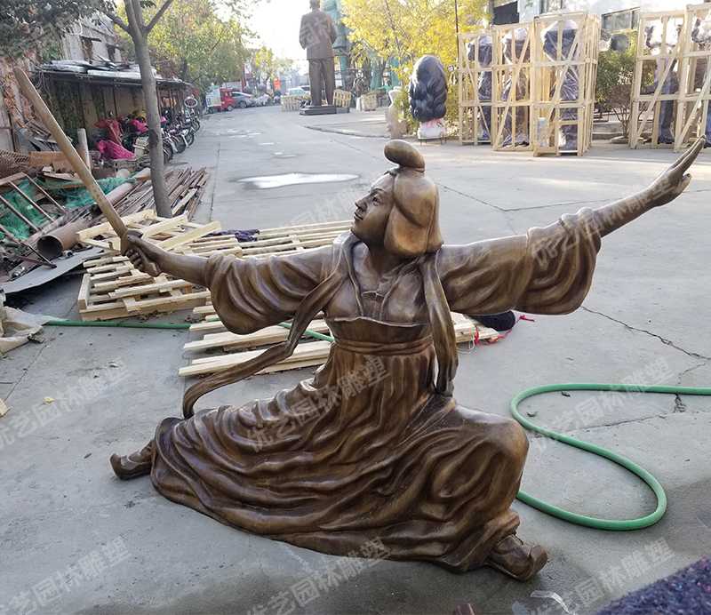舞劍銅人物雕塑，古代銅人物雕塑