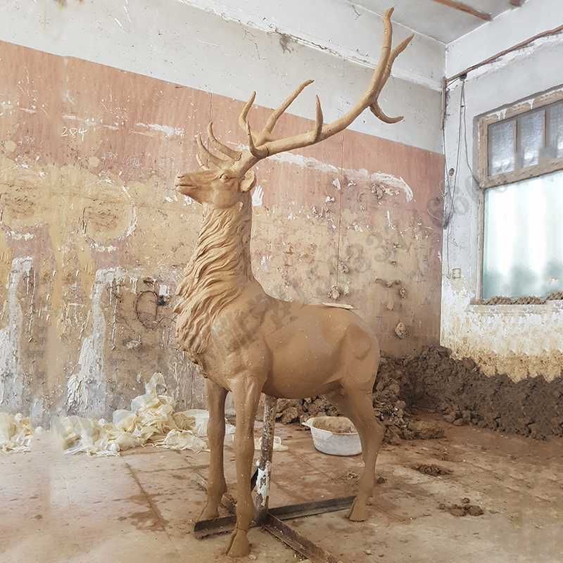銅鹿模型，銅麋鹿雕塑，麋鹿模型，銅麋鹿泥模1.jpg