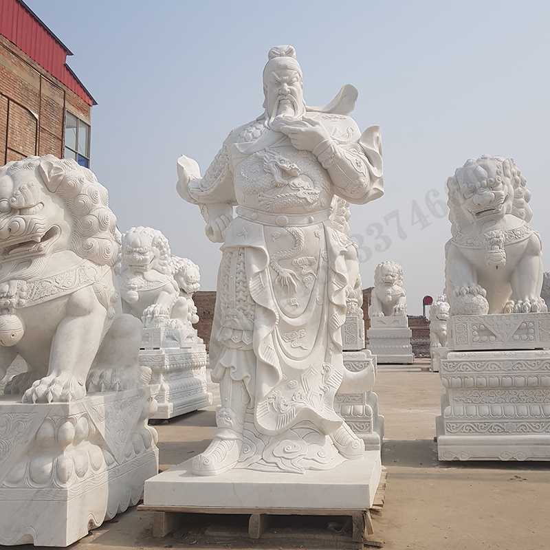 漢白玉關(guān)公像，石雕關(guān)公像，大理石關(guān)公雕像，關(guān)羽雕像，河北石雕關(guān)公廠家2.jpg