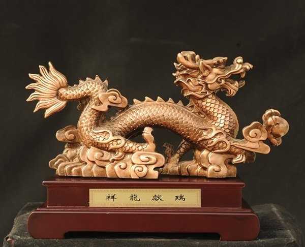 景觀雕塑定制，銅龍擺件